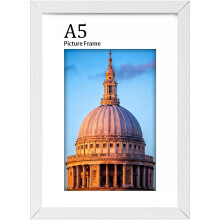 LVAOUO Picture Frames A5, Wooden A5 Photo Frame 14.8x21 cm, Versatile a5 Frame White, Display, Landscape or Portrait Orientation-PVC Material with