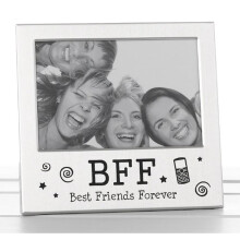 Shudehill Giftware Best Friends Forever BFF Photo Picture Frame Satin Silver Finish Lovely Gift, 14x13.5cm JDBFF