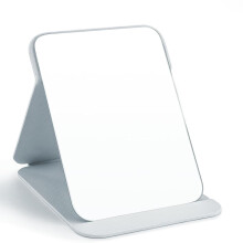 Shunshi Portable Folding Mirror, 16.4 * 11cm Pocket Mirror Travel Makeup with Adjustable Stand, Folding Tabletop with PU Leather, Desktop Vanity for