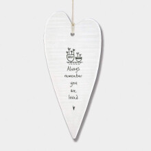 East of India Always Remember Long Porcelain Heart