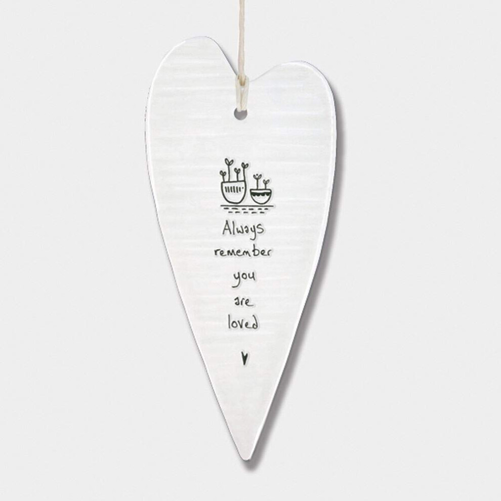 East Of India Always Remember Long Porcelain Heart