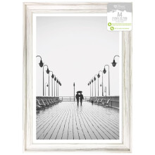 Design Group White Solitaire Shabby Chic Distressed Wood Styrene Photo Frames A4 Certificate