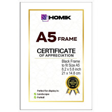HOMIK A5 Photo Frame with Acrylic Safety Glass with Mat,Home Decor,Ideal for Gift and Wall Hanging,White