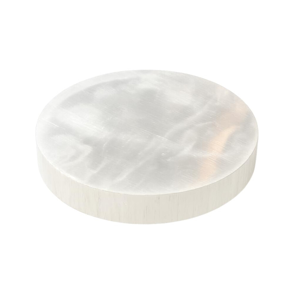 Vie Chakra Natural Selenite Crystal Charging Plate, 7Cm, Cleansing And Recharging Crystal Plate, Healing Energy, Meditation Tool, Spiritual Gift, Home 5051225117771