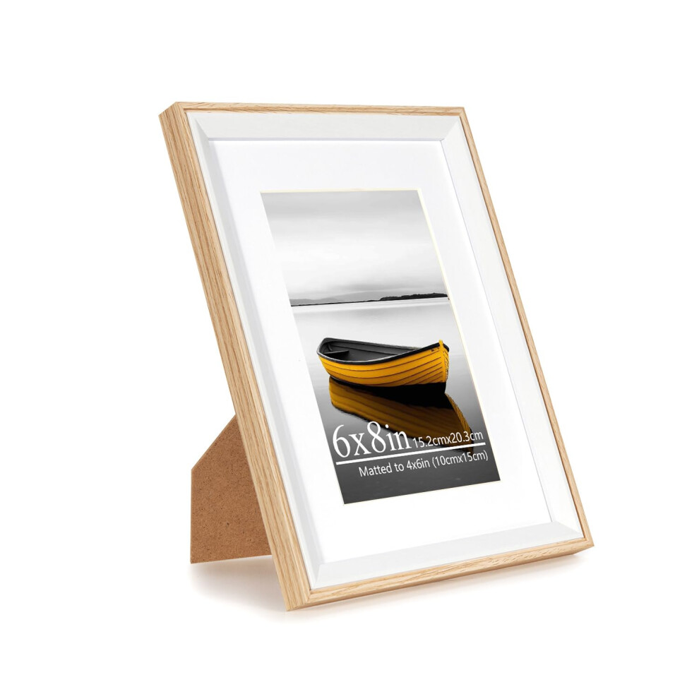 Baoee 6X8 Oak Picture Frame?Photo Frame With Acrylic Glass,Poster Frame White 5051225122904