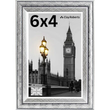 Picture Frame 6 x 4, Silver Swirl, Freestanding and Wall Mountable, 10 x 15 cm, 6x4 Picture Frames, Silver 6x4 Photo Frames, 4x6 Photo Collage Gallery