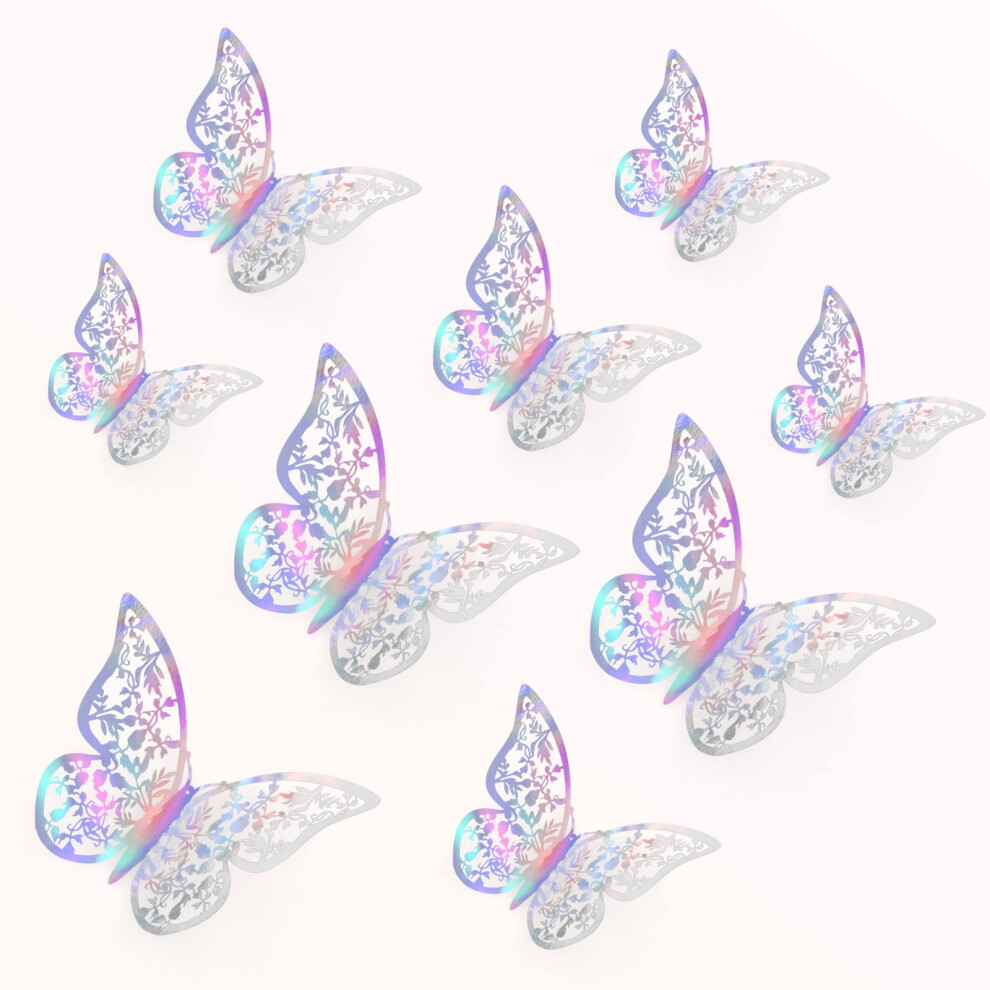36Pcs 3D Butterfly Wall Sticker 3 Sizes Butterfly Wall Decals Butterflies Stickers For Walls Bedroom Party Wedding Decors(Colorful), Realjoy