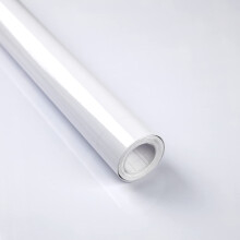Decoroom Sticky Back Plastic White Vinyl Wrap 30X300cm Self Adhesive Peel and Stick Wallpaper Waterproof Glossy Film Roll for Kitchen Cupboard