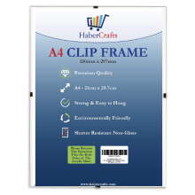 Clip Frame A4 Size Frameless Picture Frame Photo Poster Certificate with Crystal Clear Non Glass Shatter Resistant Safety Styrene Perspex Ready to Use