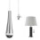 Shenlee 1 Pcs Bathroom Pull Cord Handle Teardrop Chrome Pull String Switch, Pull Cord Handle Chrome Teardrop Pendant Weight Connector with 150cm 1