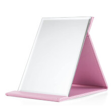 Dproptel PU Leather Makeup Mirror 25 * 18cm Large Desktop Vanity Mirror Foldable Travel Mirror, Portable Rectangular Make up Mirror for Travel,