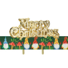Anniversary House Christmas Cake Ribbon & Merry Christmas Cake Topper Set, 1m Pre-Cut 2.5cm Wide Gonk/Gnome Ribbon Fits 11in Round or 8in Square