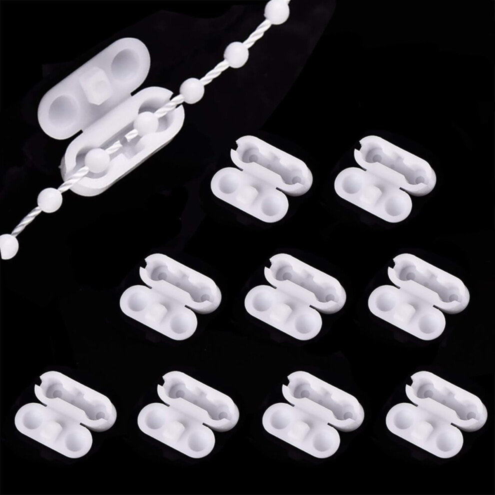 Licqic Roller Blind Cord Connector Clips, Replacement Pull Ball Chain Connector Fits 4.5Mm Roller, Roman And Vertical Blinds, 10 Pcs Plastic