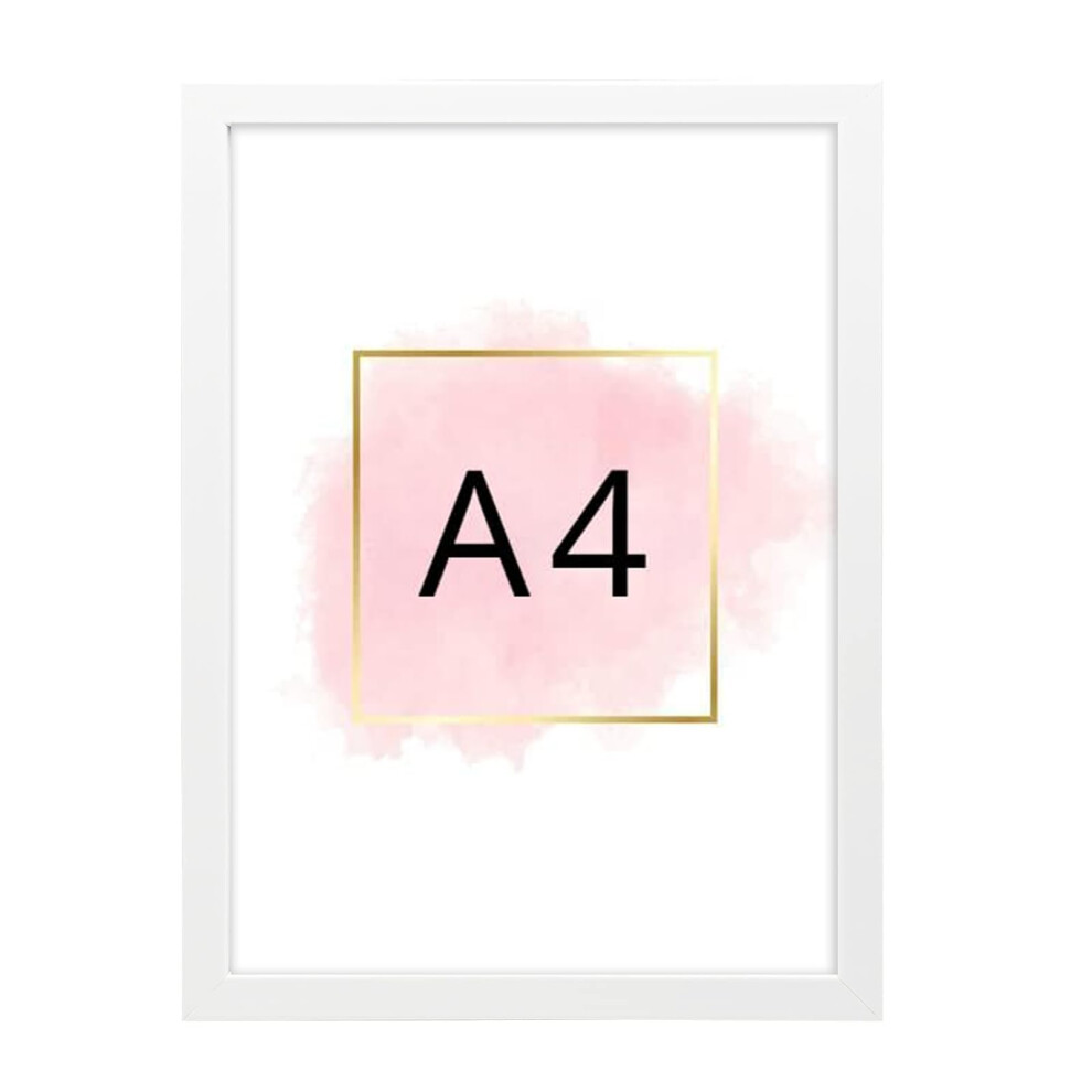 A4 Photo Frame With Clear Perspex Front - Art Print And Certificate Display, Freestanding And Wall Mountable (White) White 5051225132835