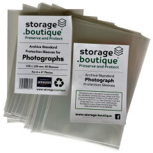 storage.boutique Photograph Protection Sleeves, Archive Standard, Acid Free, 6 x 4 Inches, 155 x 105 mm, 50