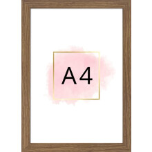 A4 Photo frame, Picture and Certificate Frame with Clear Perspex Front, Art Print Poster, Freestanding and Wall Mountable (Brown)