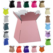 Glossy Vibrant Bouquet, Flower Box/Vase - Transportation Display, Presentation Boxes (1, Pink)