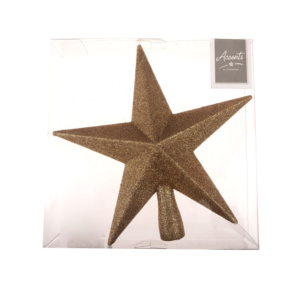 Premier Glitter Star Christmas Tree Topper - (20Cm) Silver