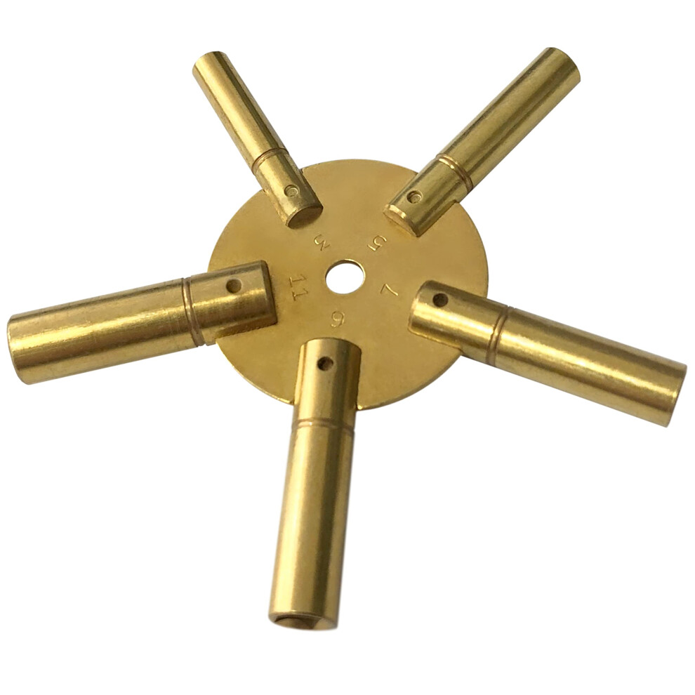 3-11 Brass Clock Key : Spider Winged Keys New Tool (60) 5051225133955