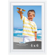 Icona Bay 6x4 White Picture Frame Beautifully Detailed Moulding, Contemporary Picture Frame, Wall Mount or Table Top, Inspirations Collection