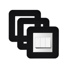 CANGCANG 3PCS Light Switch Surround Black, Light Switch Protector Cover Plates, Self Adhesive Simple Light Switch Plates Frame, Wall Socket Stickers