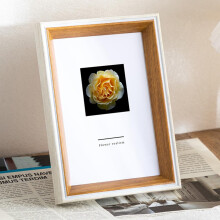 marysgift Photo Frame Wood Matted 4x6 Picture Frames for Tabletop and Wall Mounting (White + Walnut,6")