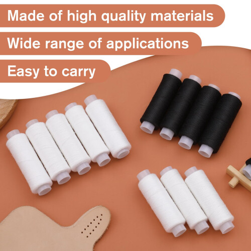 Easusy White Thread, 2 Pcs 200 Yards White Sewing Thread, All Purpose Thread for Sewing Machine, Hand Stitching, Embroidery 2