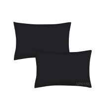 AIMANE? Percale Pair of Housewife Pillowcases 50 x 75 CM Polycotton Easy Care Plain Dyed Pillowcases Envelope Closure (Black, Housewife Pillowcases)