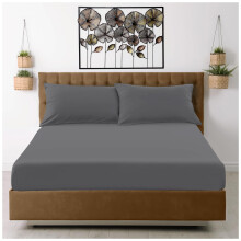GC GAVENO CAVAILIA Fitted Sheet Single Bed (91 x 190cm) - Charcoal Bedding Sheets - Plain Dyed Microfiber Bed Sheets Single - (10 inch) 25cm Deep