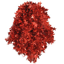 AMLOOPH Red Tinsel, 10m Thick Red Tinsel Garland For Christmas Tree Decorations, Chunky Christmas Tinsel With Star Garland For Stairs Ceiling Door