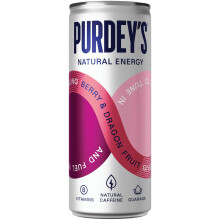 Purdey's Natural Energy Berry & Dragon Fruit 250ml Can (Pack of 4)