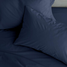 Catherine Lansfield Easy Iron Percale Standard Pillowcase Pair Navy Blue