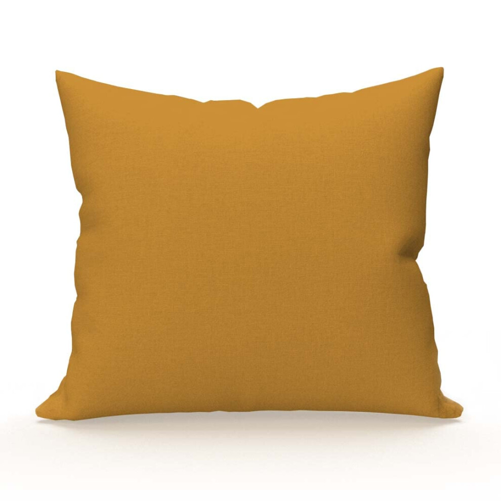 , Pillowcase, Cotton 57 Threads, Mustard, 63 X 63 Cm Soleil D'ocre