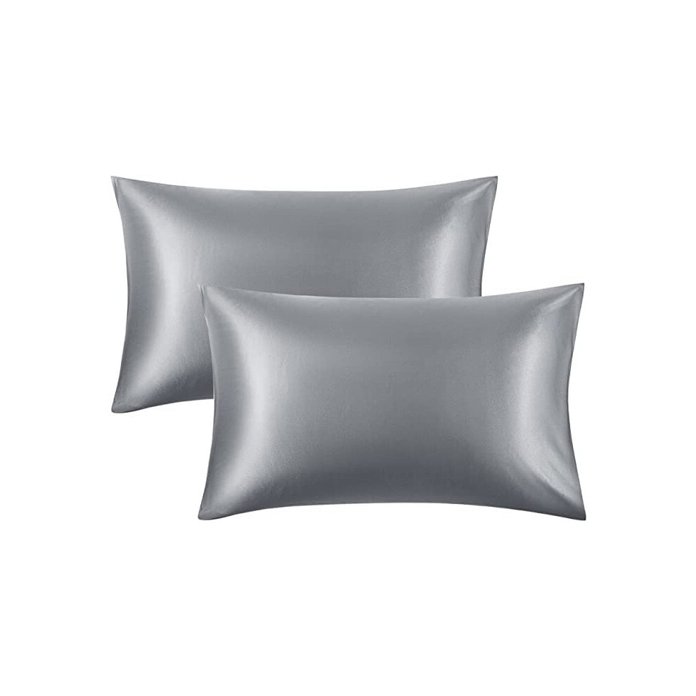 Flca Satin Pillow Cases 2 Pack - Pillowcase For Hair And Skin Luxury Satin Silk Pillowcases With Zipper Closure Satin Pillow Case Standard Satin Silk