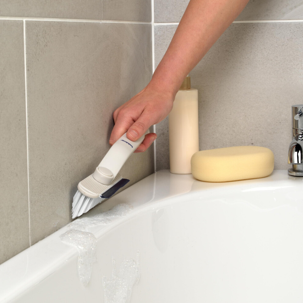 Beldray 4-In-1 Shower Tool ? Shower Cleaner, Scrubbing Brush, Squeegee, Scraper, Tweezers, 360? Rotating Head, Target Grout And Tiles, Clean Corners,
