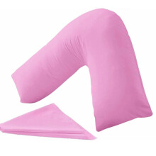 NURBAY V Shaped Pillowcase cover 100% Polycotton V pillowcase cover - Neck & Back Support Orthopaedic Pregnancy Nursing V shape Pillowcase cover only