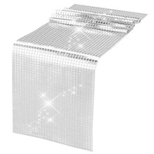 Glitter Disco Party Table Runner Mirror Silver Table Runner Retro 70s 80s Theme Disco Ball Party Table Decorations Birthday Bachelorette Dance Party