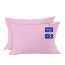 Luxe Dreams 100% Cotton Pillow Cases 2 Pack, Soft & Breathable Pillow covers with Envelope Closure, Wrinkle & Fade Resistant Baby Pink Pillowcases