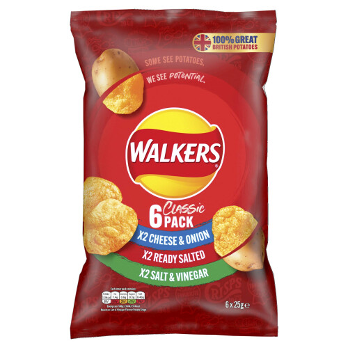 Walkers Walkers Classic Variety Crisps, 6x25g 2
