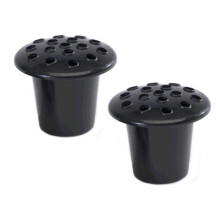 Mr. Barry's PACK OF 2 Black Memorial Grave Vase with Lids | Grave Flower Vase Cemetery Pot | Cemetery Decorations | Round Grave Vase Insert With Lid
