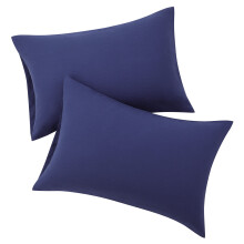 PiccoCasa Pillow Cases 2 Pack Soft Brushed Microfibre Pillow Covers with Envelope Closure, Bedding Pillowcases Navy Blue 50 x 65cm