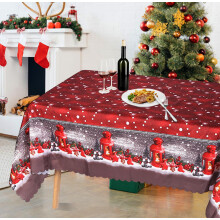 180 x 150 cm Rectangular Christmas Table Cloth Large Washable Christmas Tablecloths Waterproof Red Xmas Table Cover Table Cloth Wipeable Christmas