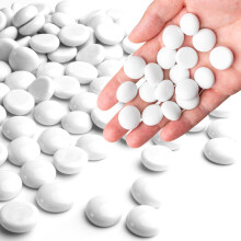 0.44KG White Glass Marbles, Flat Glass Beads for Vases, Mosaic Gem Pebbles for Aquarium Decor, Floral Arrangements Vase Filler Smooth Mancala Stones