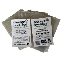 storage.boutique Photograph Protection Sleeves, Archive Standard, Acid Free, 5 x 3.5 inches, 130 x 92 mm, 50