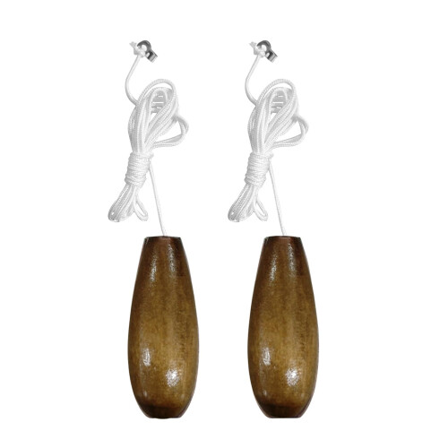 Benaewa 2 Pcs Light Pull Cord, Wood Pull Cord Handle with 150cm Extension, String Handle Connector for Bathroom, Fan Switch