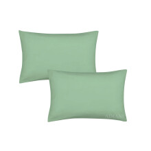 AIMANE? Percale Pair of Housewife Pillowcases 50 x 75 CM Polycotton Easy Care Plain Dyed Pillowcases Envelope Closure (Mint Green, Housewife