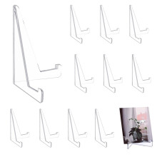 ZcrPrn Card Display Stand, 12Pcs Acrylic Card Stand, Clear Trading Card Display Mini Easel Holder for Display Card Holder, Challenge Medals, Photo
