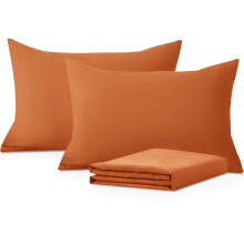 Moonlight Bedding Pillow Cases 2 Pack ? Rust Pillowcases Envelope Closure Super Soft Brushed Microfiber Standard House Wife Pillow Covers, (50 X 75
