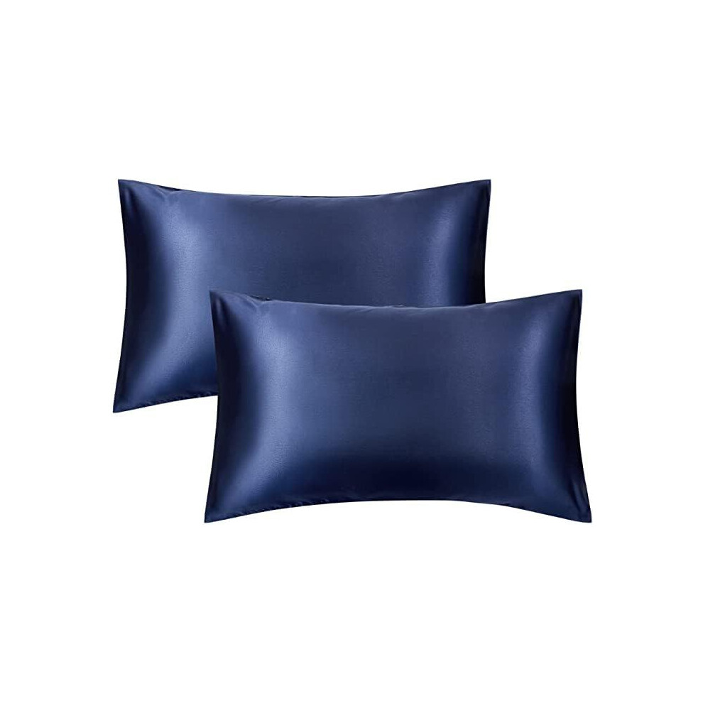 Flca Satin Pillow Cases 2 Pack - Pillowcase For Hair And Skin Luxury Satin Silk Pillowcases With Zipper Closure Satin Pillow Case Standard Satin Silk