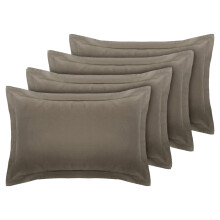 DTEX HOMES Pillowcases Pack of 4 Ultra Soft Polycotton Envelope Closure Pillow covers (Grey-Oxford)